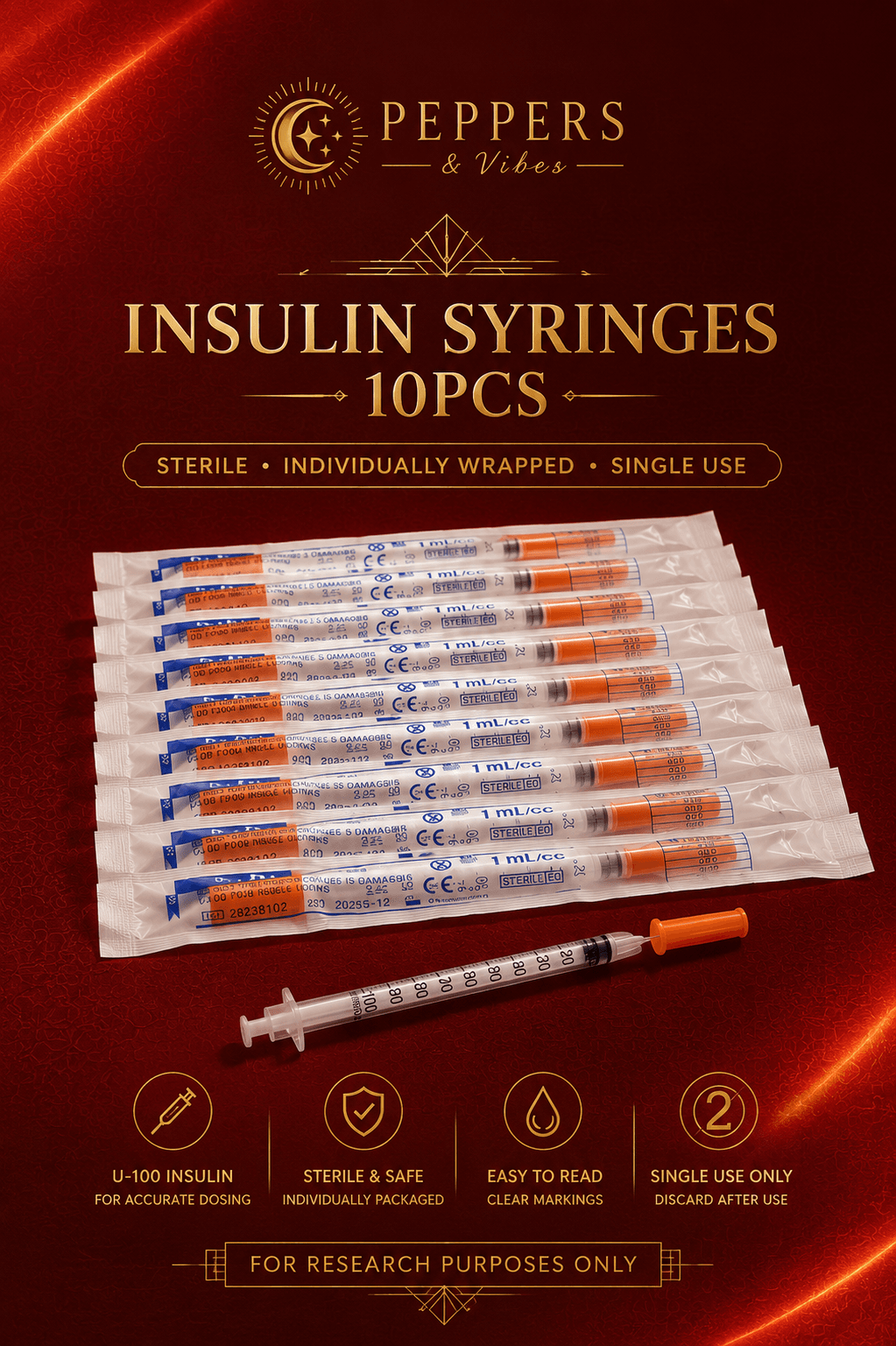 10pcs Insulin Syringes Standard